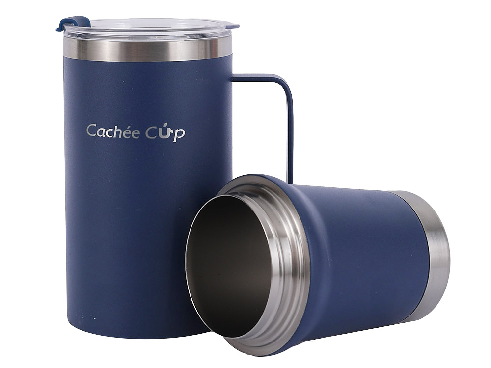 Cachée Cup Insulated Thermal Cup with Handle (five colors, three sizes)